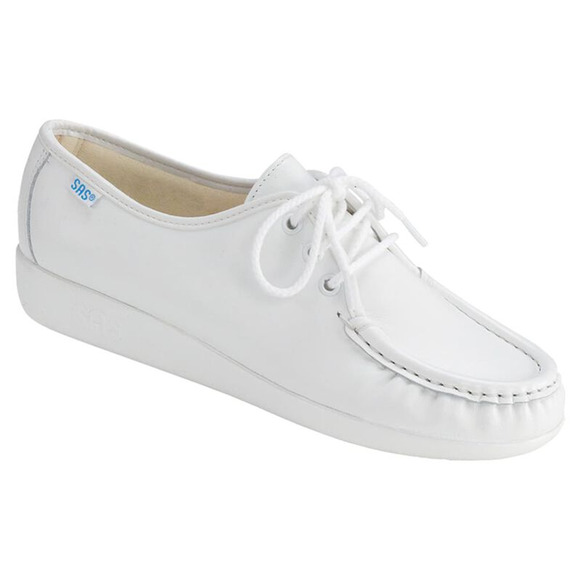 SAS Siesta White Lace Up Loafer Womens 10.5N Comfort Shoes NIB - Picture 1 of 12